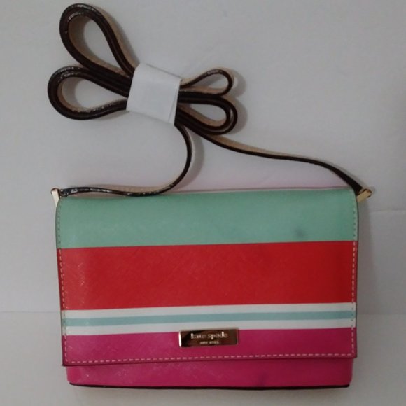 Kate Spade Womens Mini Cross-body Pink Stripes Bag - Picture 6 of 15